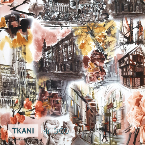 Фото фактуры микровелюра “Улица 8” город.